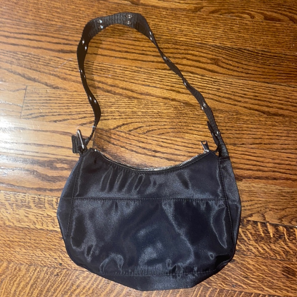 Y2K black nylon shoulder purse